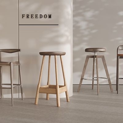 吧台椅吧凳高脚凳 实木靠背吧台椅