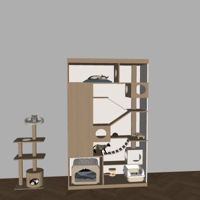 实木猫爬架猫砂盆 猫窝猫咪睡觉沙发 