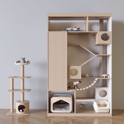 实木猫爬架猫砂盆 猫窝猫咪睡觉沙发 