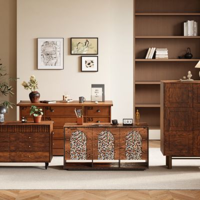 侘寂中古风玄关柜 斗柜 储物柜3D模型