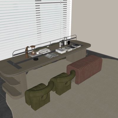 售楼部实木桌椅 架空层洽谈桌椅 会所图书馆阅读桌椅