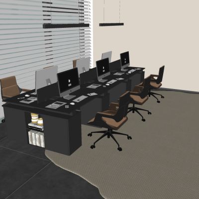 实木办公桌椅组合 办公桌升降旋转椅 苹果台式电脑