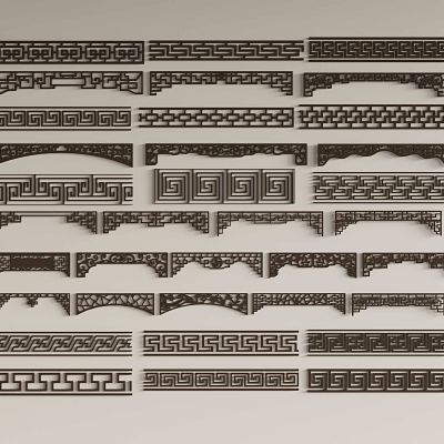 新中式雕花腰线 镂空雕花装饰线条