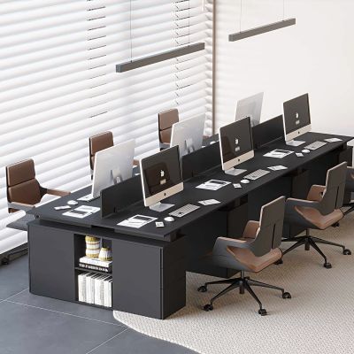 实木办公桌椅组合 办公桌升降旋转椅 苹果台式电脑