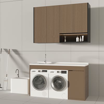 洗衣机柜烘干机 洗漱台一体柜台盆 水龙头拖把池 阳台柜