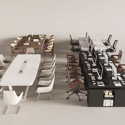 中古奶油风办公桌椅 轻奢办公桌旋转椅 台式电脑办公用品