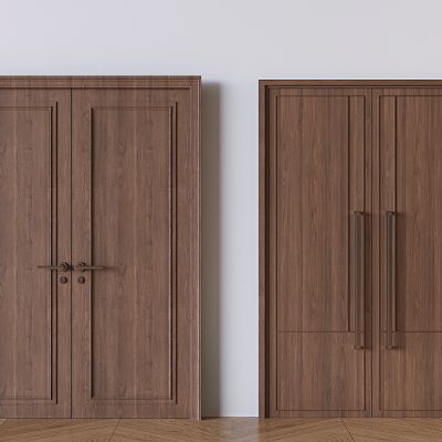 中古风双开门对开门 实木双开门