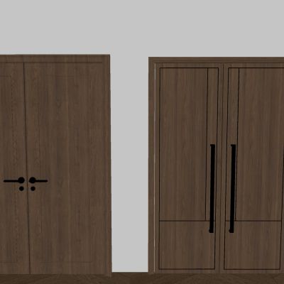 中古风双开门对开门 实木双开门