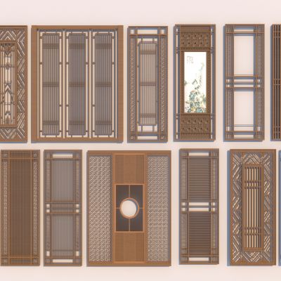 新中式隔断屏风组合