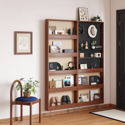 中古风实木置物架 收纳柜 杂志架 书柜