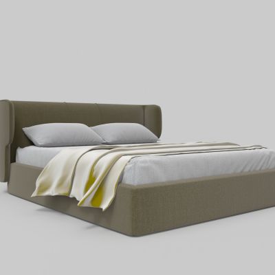 现代布艺双人床