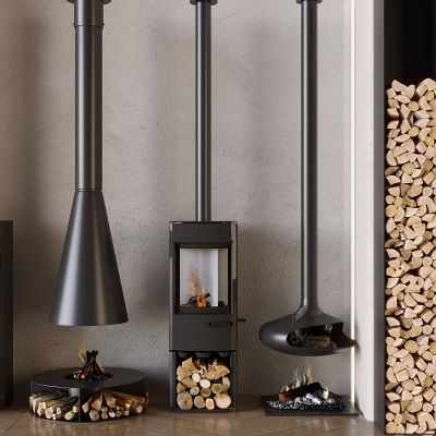 欧式悬挂式壁炉 燃木真火取暖炉 吊挂燃木柴火炉