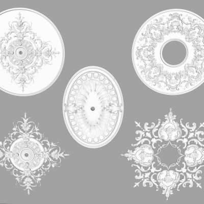 法式雕花石膏灯盘 吊灯雕花石膏基座