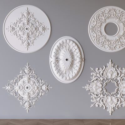 法式雕花石膏灯盘 吊灯雕花石膏基座
