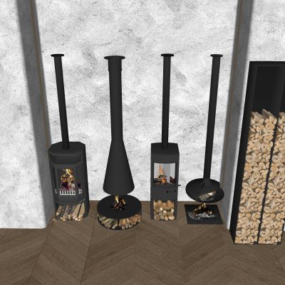 欧式悬挂式壁炉 燃木真火取暖炉 吊挂燃木柴火炉