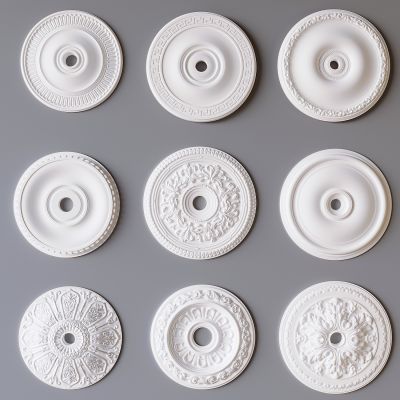 法式雕花石膏灯盘 吊灯雕花石膏基座