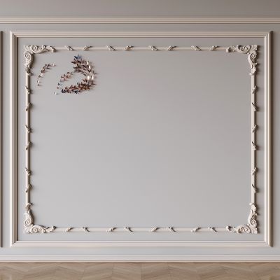 法式石膏线条构件 石膏雕花线条 沙发电视石膏线背景墙