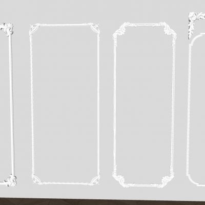 法式石膏线条构件 石膏雕花装饰线条 沙发电视石膏线背景墙