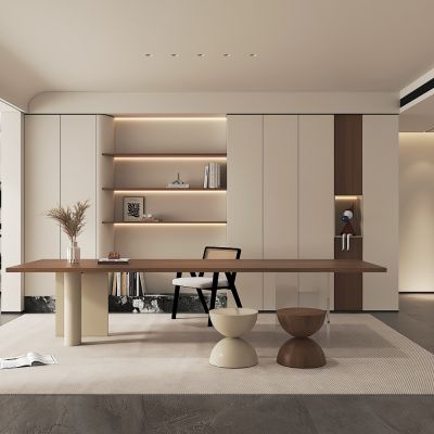 中古书房 书桌椅组合 植物 摆件