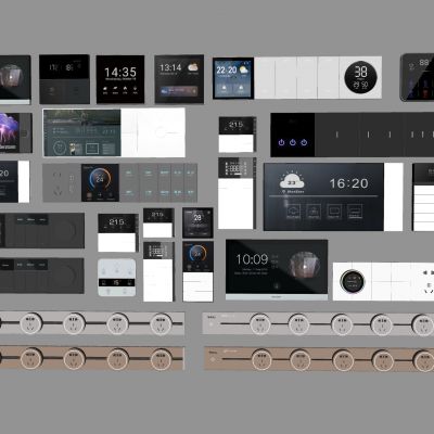 智能开关插座面板 可视功能控制面板 可移动轨道插座 智能语音显示屏