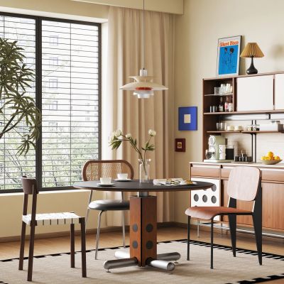 中古现代餐桌椅 圆餐桌椅 中古风餐边柜