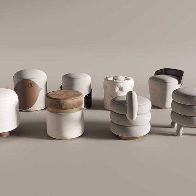 现代沙发凳 换鞋凳 布艺凳 圆凳