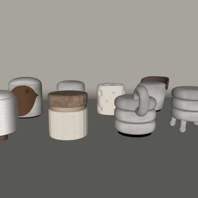 现代沙发凳 换鞋凳 布艺凳 圆凳