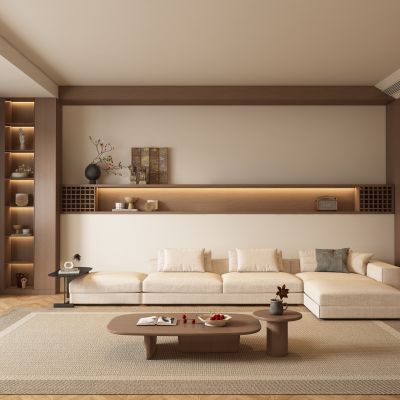 中古风客厅 沙发茶几