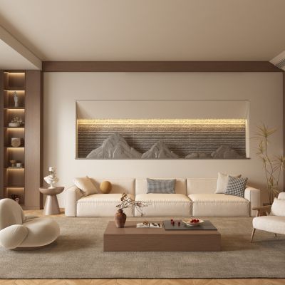 中古风客厅 沙发茶几