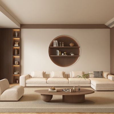 中古风客厅 沙发茶几