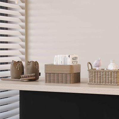 现代收纳框 书本 玩偶 藤编框