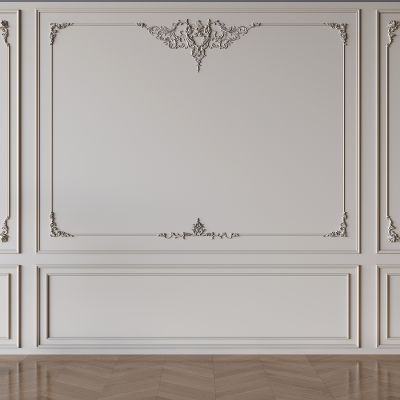 法式雕花石膏线条 沙发电视背景墙 护墙板床头背景