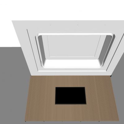 现代方形天花吊顶 格栅电视背景墙