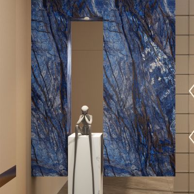 意式 轻奢风 奢石 透景 火焰壁炉 入户隔断 玄关