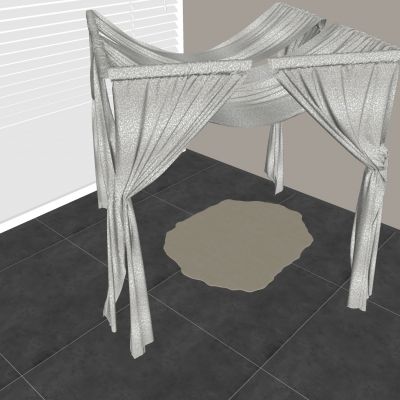 奶油风帷幔蚊帐 床幔纱帘