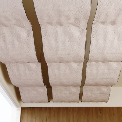 悬浮垂挂帷幔吊顶 中式布艺装饰帷幔