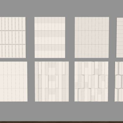 工装造型护墙板 创意实木立体墙板 奶油肌理板墙饰板