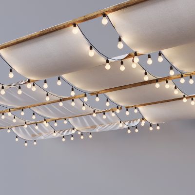 网红露营氛围天幕 装饰吊顶挂布顶棚 长条户外遮阳布