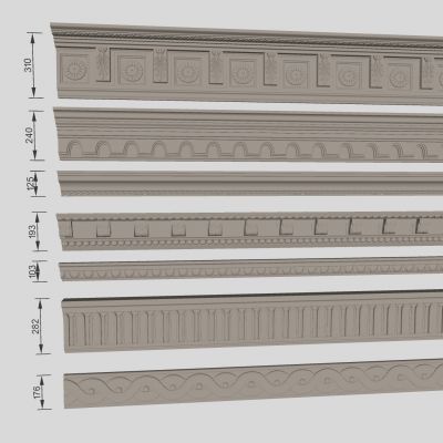 法式雕花石膏线条 石膏构件装饰腰线