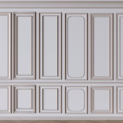 现代奶油风护墙板 沙发电视背景墙 雕花线条墙饰板