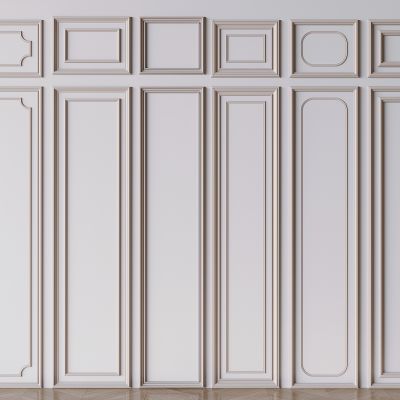 现代奶油风护墙板 沙发电视背景墙 构件线条墙饰板