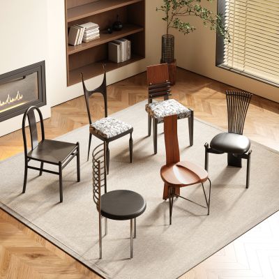 法式中古餐椅 布椅 木椅 书椅 法式中古餐椅 不锈钢椅