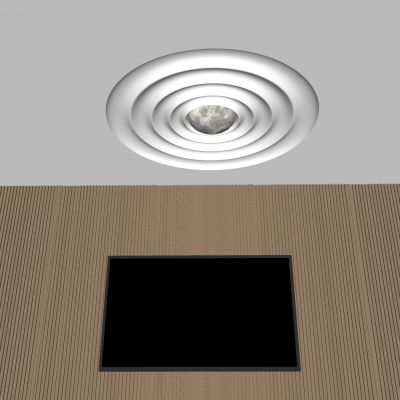 水波纹天花吊顶 月球灯片吊灯 水波纹石膏吊顶 圆形异形涟漪吊顶