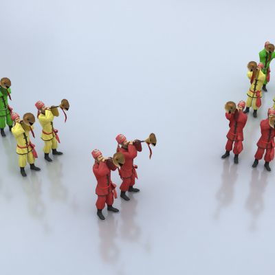 现代节日舞龙人