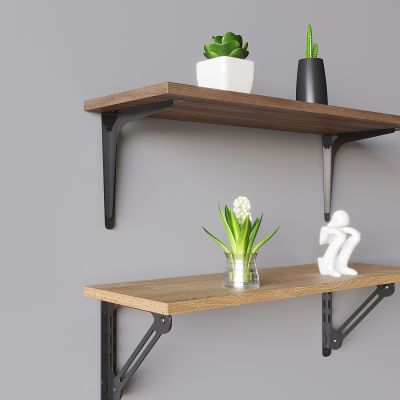 墙挂实木置物架 壁挂书架 盆栽绿植