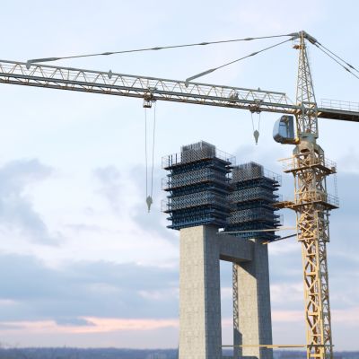 现代桥梁施工动画