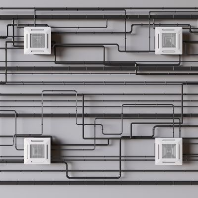 工业风通风管道 新风管道消防管道 空调管道天花吊顶