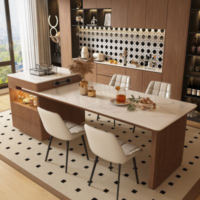 中古风岛台餐桌椅 餐厅