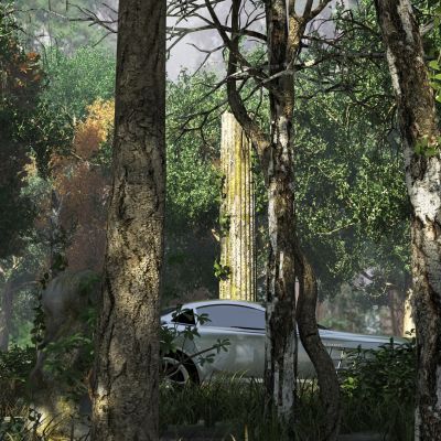 现代森林公园场景