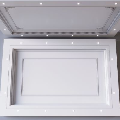 法式天花吊顶  法式雕花石膏线条 法式方形吊顶